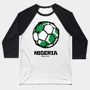 Nigeria Football Country Flag Baseball T-Shirt